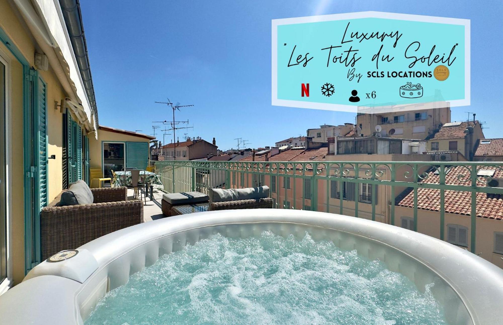 Luxury "Les Toits Du Soleil" - Magnifique Appartement Avec Terrasses Et Jacuzzi - Centre De Cannes - By Scls Locations Екстер'єр фото